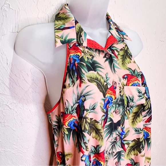 Anthropologie Tropical Print Sleeveless Hawaiian Shirtdress Womens S - Picture 6 of 10
